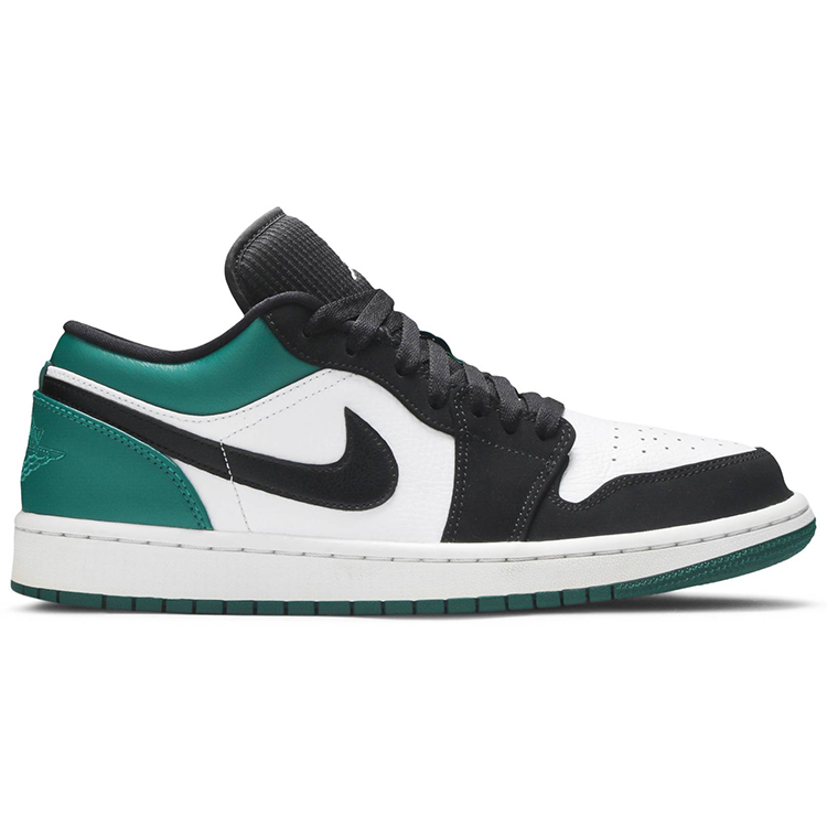 Tenis Air Jordan 1 Low White Black Mystic Green