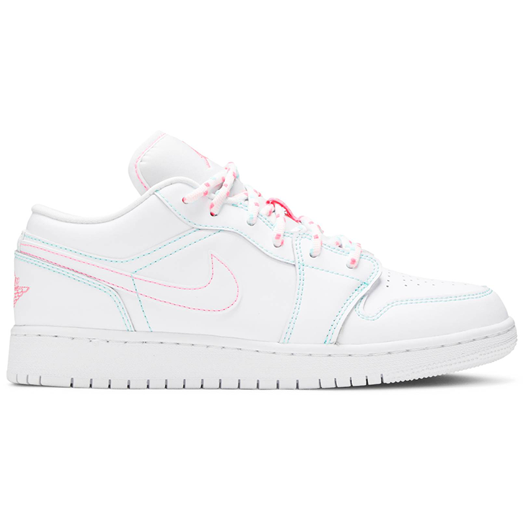 Tenis Air Jordan 1 Low White Green Pink