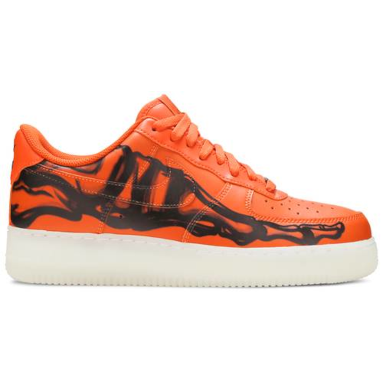 Tenis Nike Air Force 1 Low Orange Skeleton Halloween 2020