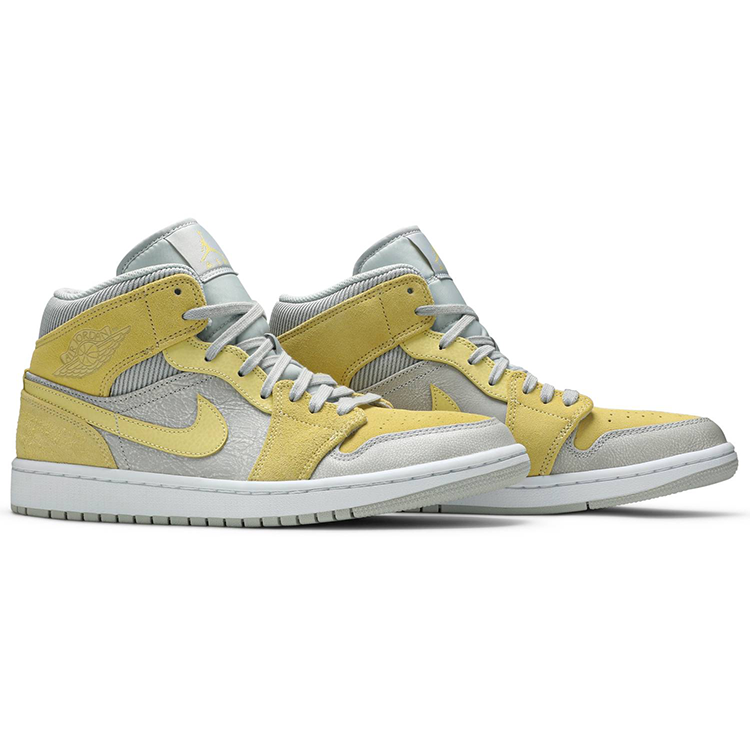 Tenis Air Jordan 1 Mid Mixed Textures Yellow