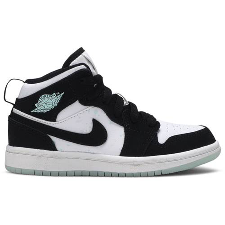 Tenis Air Jordan 1 Mid White Black Teal Tint